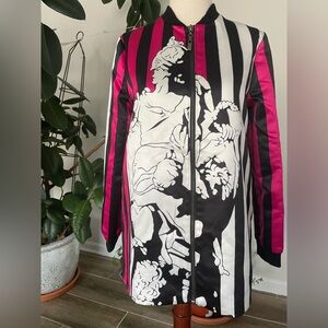 Striped Black and Pink Women's Jacket